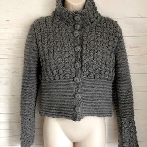 Escada 34 U.S. S Wool Mohair Gray Sweater Jacket